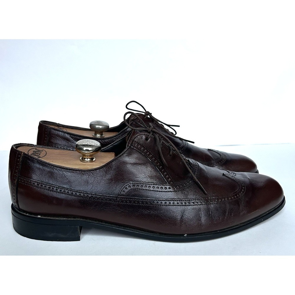 Vintage OAKWOODS Burgundy Genuine Kidskin Oxford Shoes Size 10.5 Made In USA